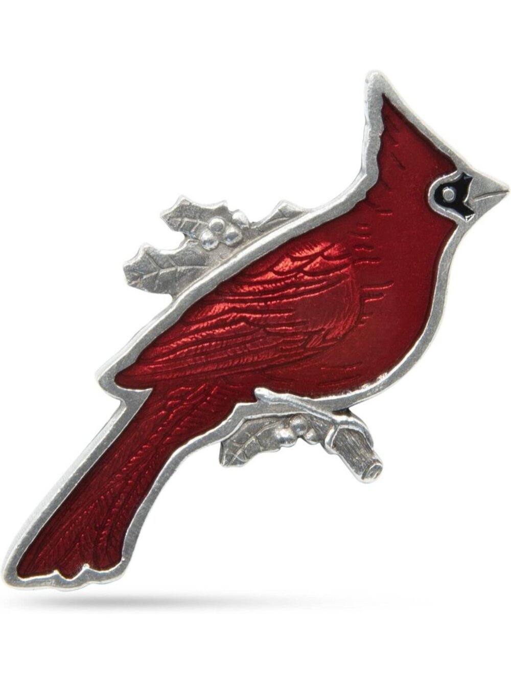 Handcrafted Cardinal Brooch Pin for Women - 2" Pewter Jewelry, Made in USA